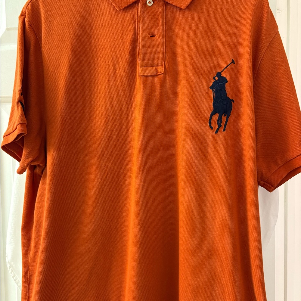 Polo by Ralph Lauren Men's Orange Polo Shirt